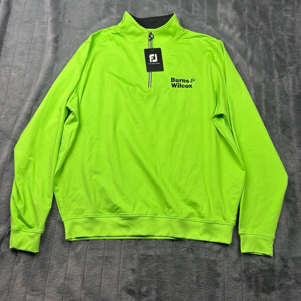 FootJoy Mens Performance Half Zip Pullover Fresh Green 23037 Large Burns Wilcox